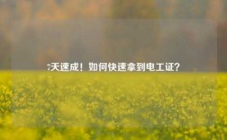 7天速成！如何快速拿到電工證？