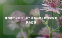 建筑電工證有什么用？詳解新鮮人應該掌握的就業信息