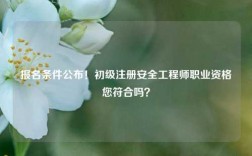 報名條件公布！初級注冊安全工程師職業(yè)資格您符合嗎？