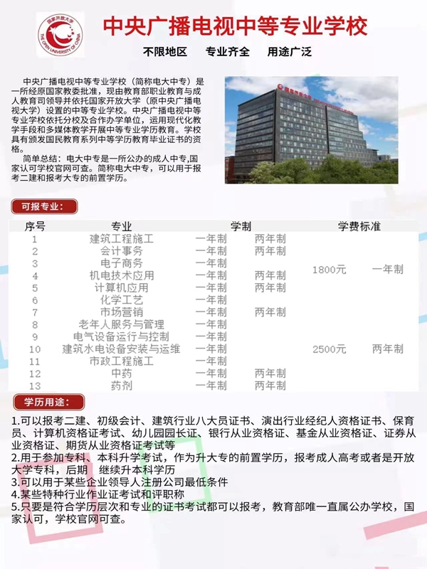 2025中央廣播電視中等專業學校(電大中專)官網報名網址-圖2