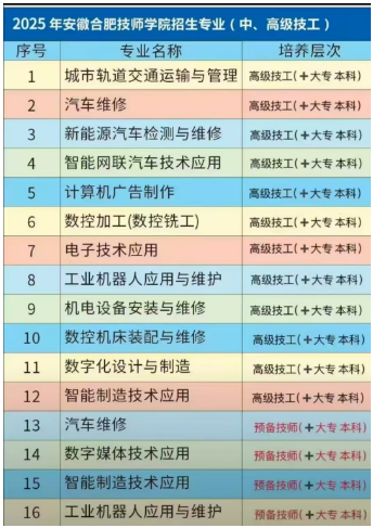 安徽合肥技師學(xué)院2025年招生簡章（公辦院校+學(xué)費全免）-圖2