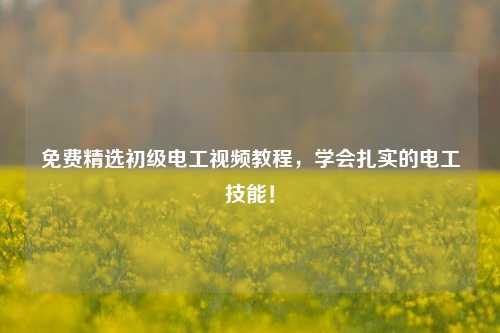 免費(fèi)精選初級電工視頻教程，學(xué)會扎實(shí)的電工技能！-圖1