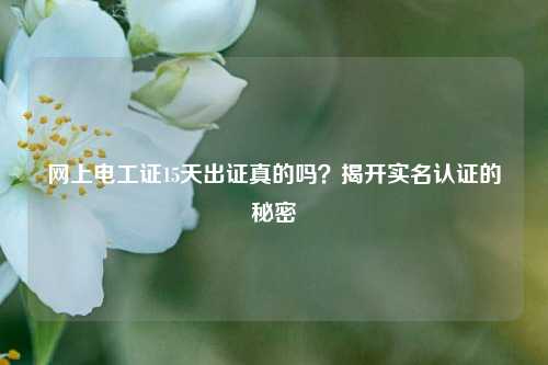 網(wǎng)上電工證15天出證真的嗎？揭開實(shí)名認(rèn)證的秘密-圖1