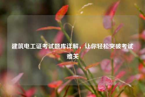 建筑電工證考試題庫詳解，讓你輕松突破考試難關(guān)-圖1