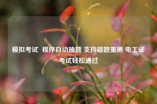 模擬考試  程序自動(dòng)抽題 支持錯(cuò)題重測(cè) 電工證考試輕松通過(guò)-圖1