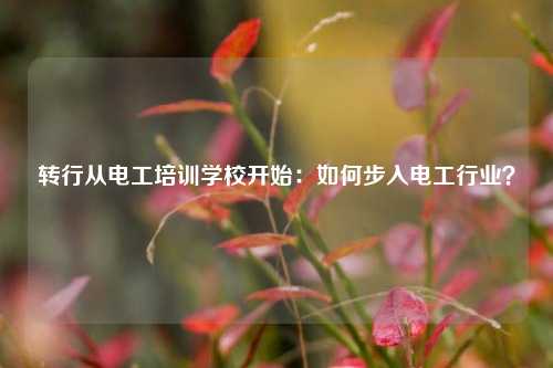 轉行從電工培訓學校開始：如何步入電工行業？-圖1