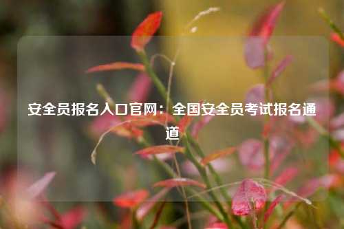 安全員報名入口官網(wǎng)：全國安全員考試報名通道-圖1