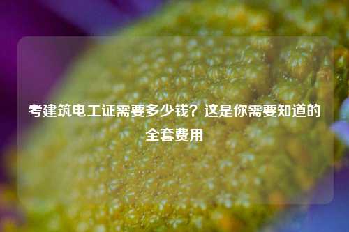 考建筑電工證需要多少錢？這是你需要知道的全套費(fèi)用-圖1