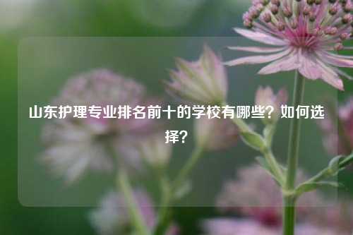 山東護(hù)理專業(yè)排名前十的學(xué)校有哪些？如何選擇？-圖1